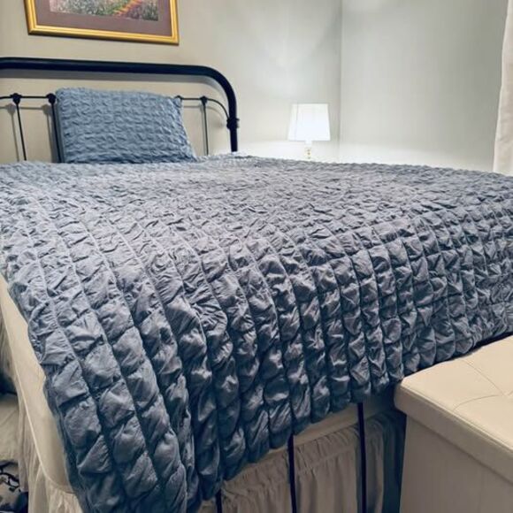 Unbranded Other - Twin XL Blue Cotton Comforter Set 2 Piece Dorm Bedding Sham Included